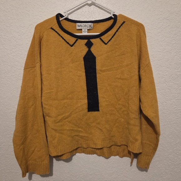 Wildfox Dinner Party Silk Wool - Loie Tie Sweater Size: Medium - Picture 2 of 4